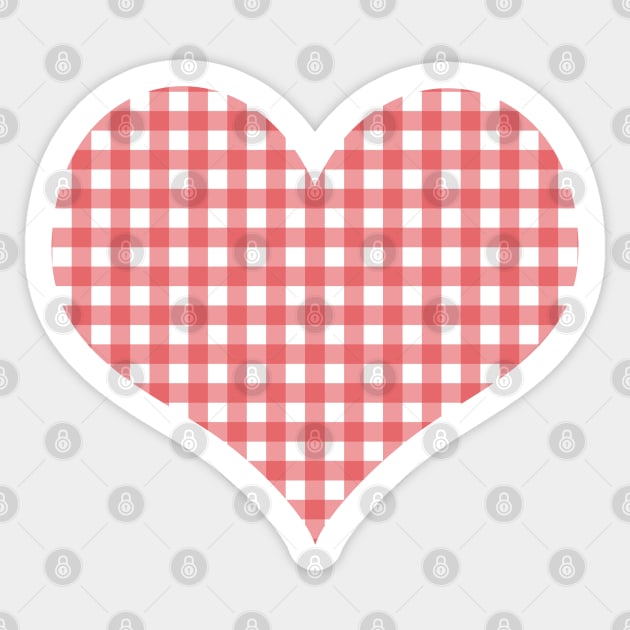 Red and White Gingham Pattern Sticker by CraftyCatz